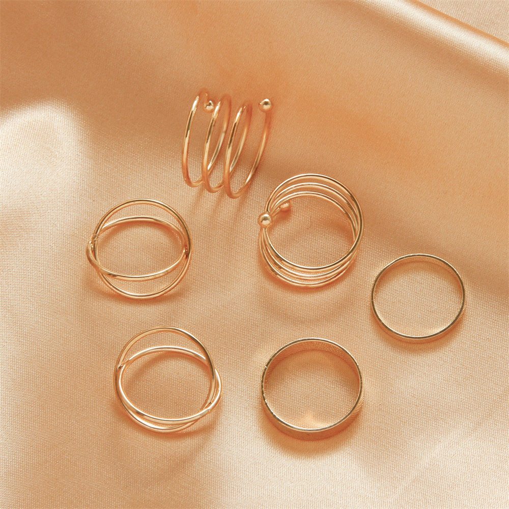 Set 6 Nhẫn Nữ Thời Trang Thiết Kế Độc Đáo Cho Cô Nàng Cá Tính Phong Cách Hàn Quốc - Hadichi