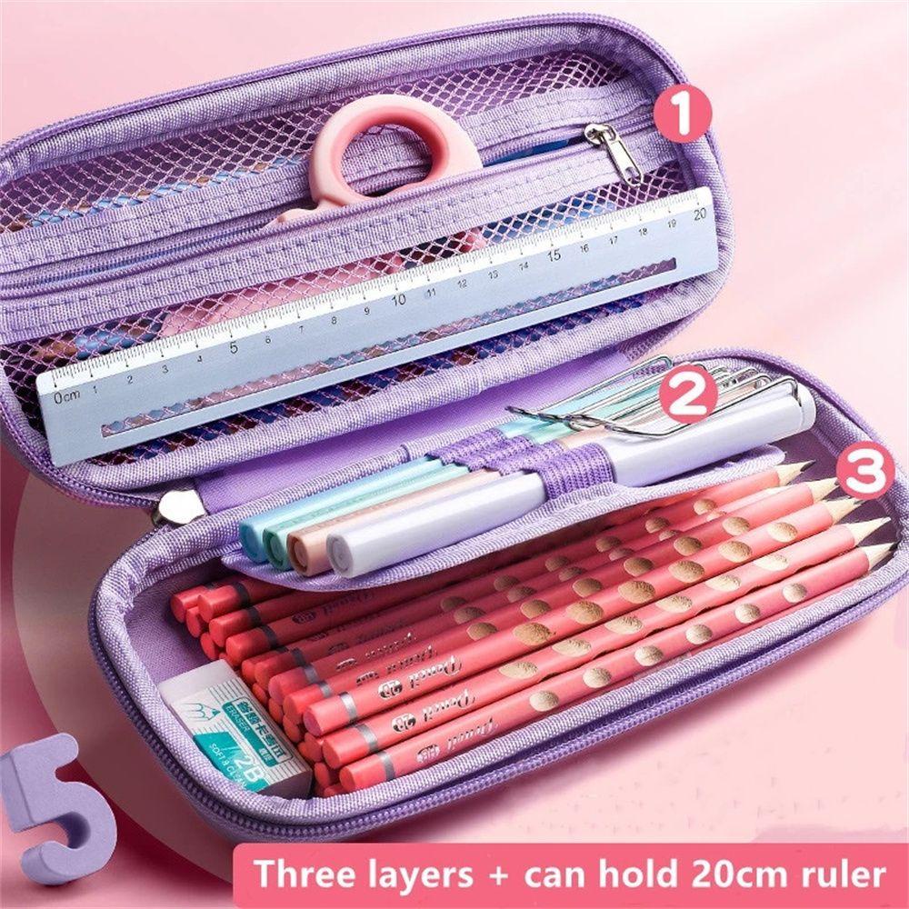 Hộp Đựng Bút EVA Ba Ngăn Sức Chứa Lớn Dành Cho Học Sinh Nữ