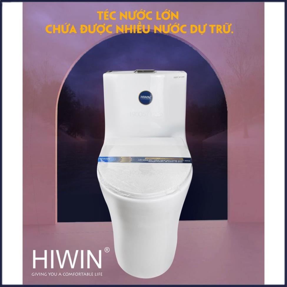 Bồn cầu nguyên khối sứ tráng men chống bám bẩn cao cấp HIWIN MT-2040