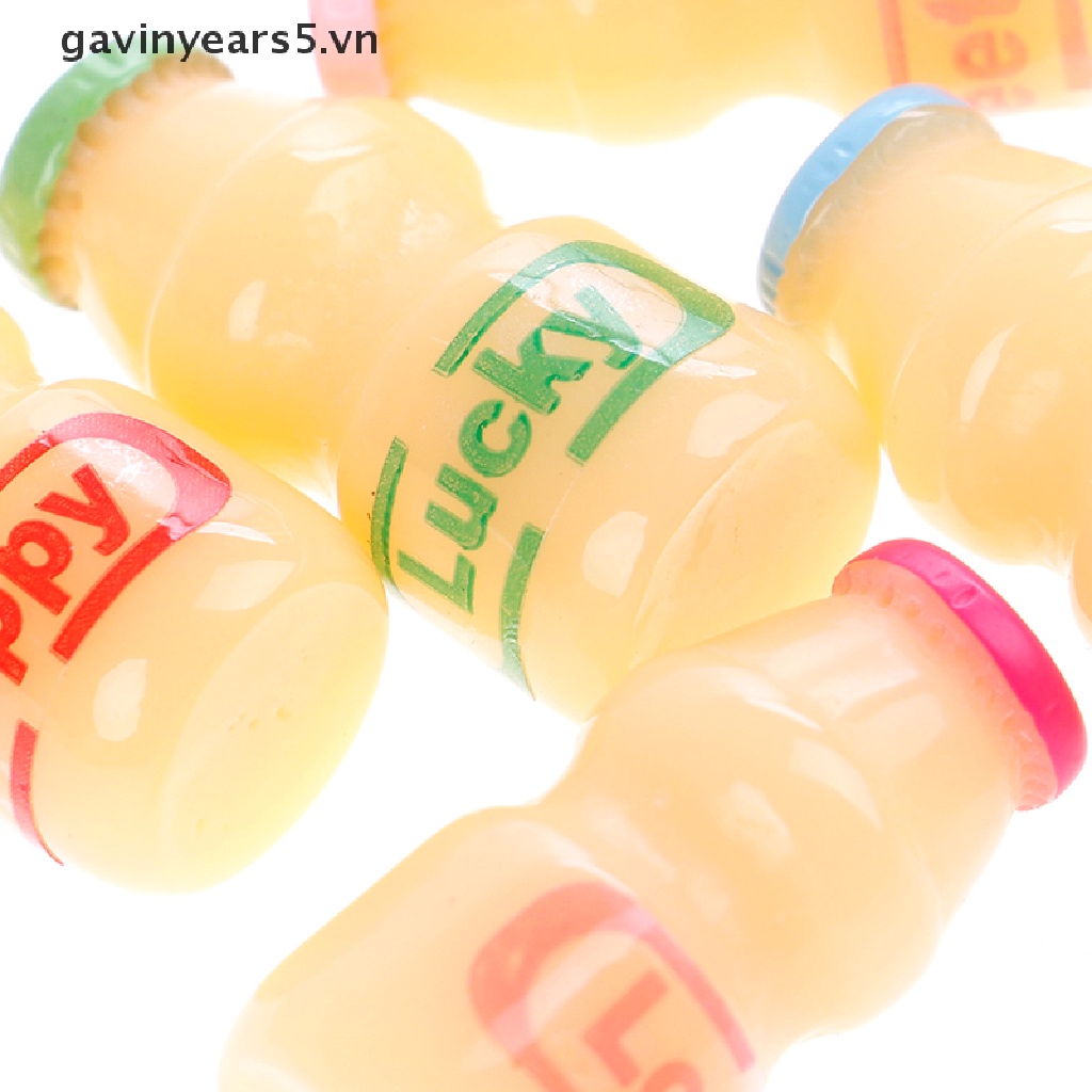 Set 5 ly sữa đồ chơi mini cho nhà búp bê