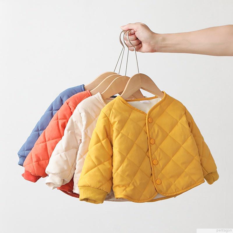 Áo khoác lót vải nhung cotton giữ ấm thời trang mùa đông cho bé