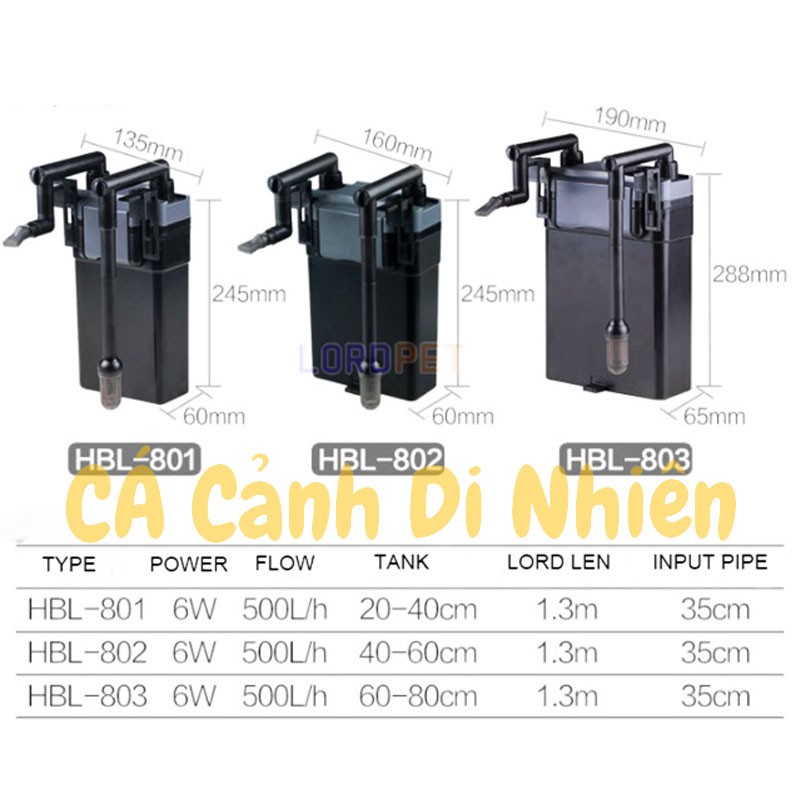Máy lọc treo thành hồ cá SunSun HBL-803 cho hồ 60-80 cm HBL803