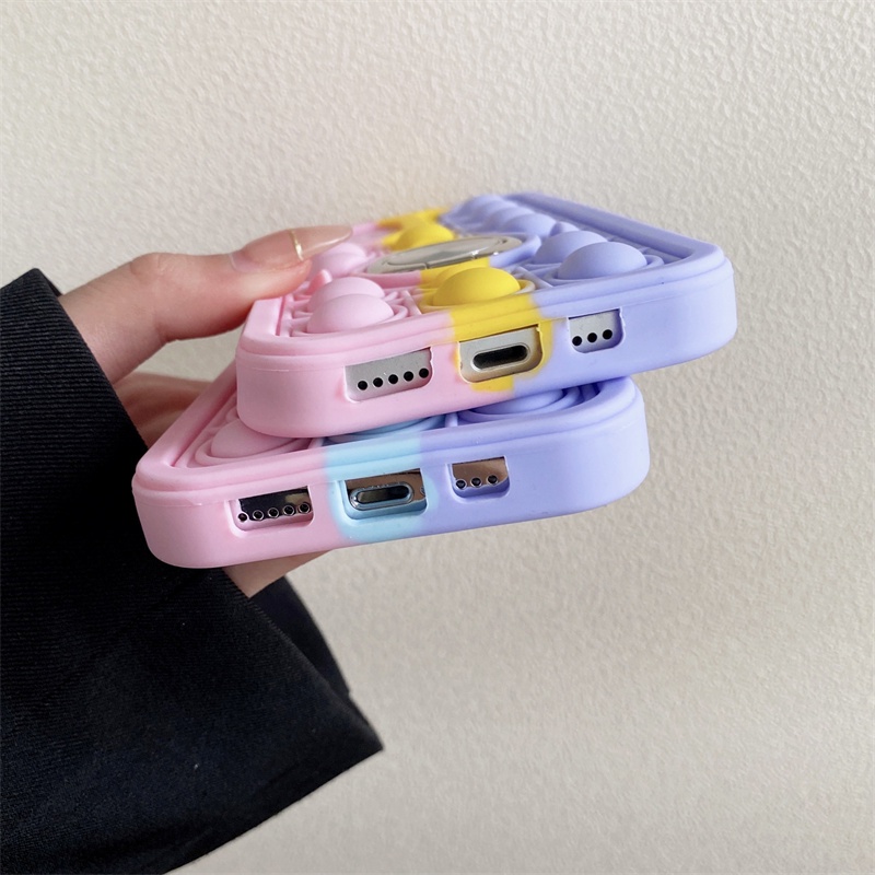 Ốp điện thoại silicon màu cầu vồng có giá đỡ cho iPhone 11 12 13 Pro Max 11 Pro Max XR XS Max X 8 7 Plus SE 2020