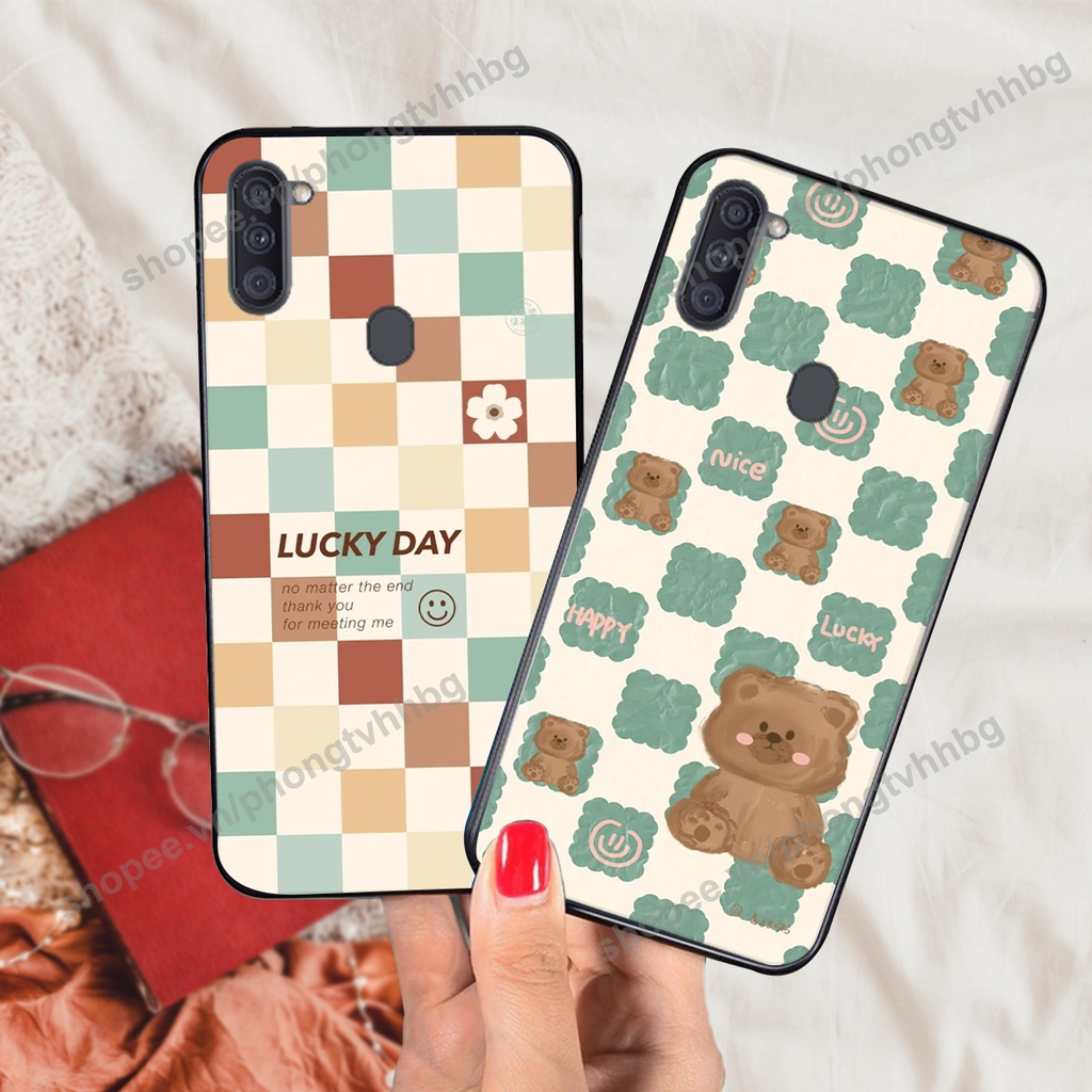 Ốp lưng Samsung A11 / M11 in mẫu gấu bo viền , smile mặt cười cực cute đẹp