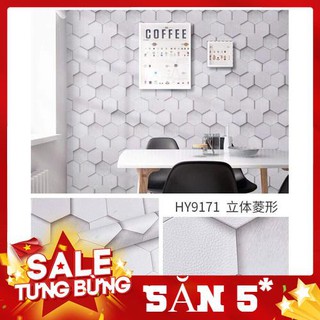 10m Giấy dán tường sẵn keo khổ 45cm - Mẫu lục giác