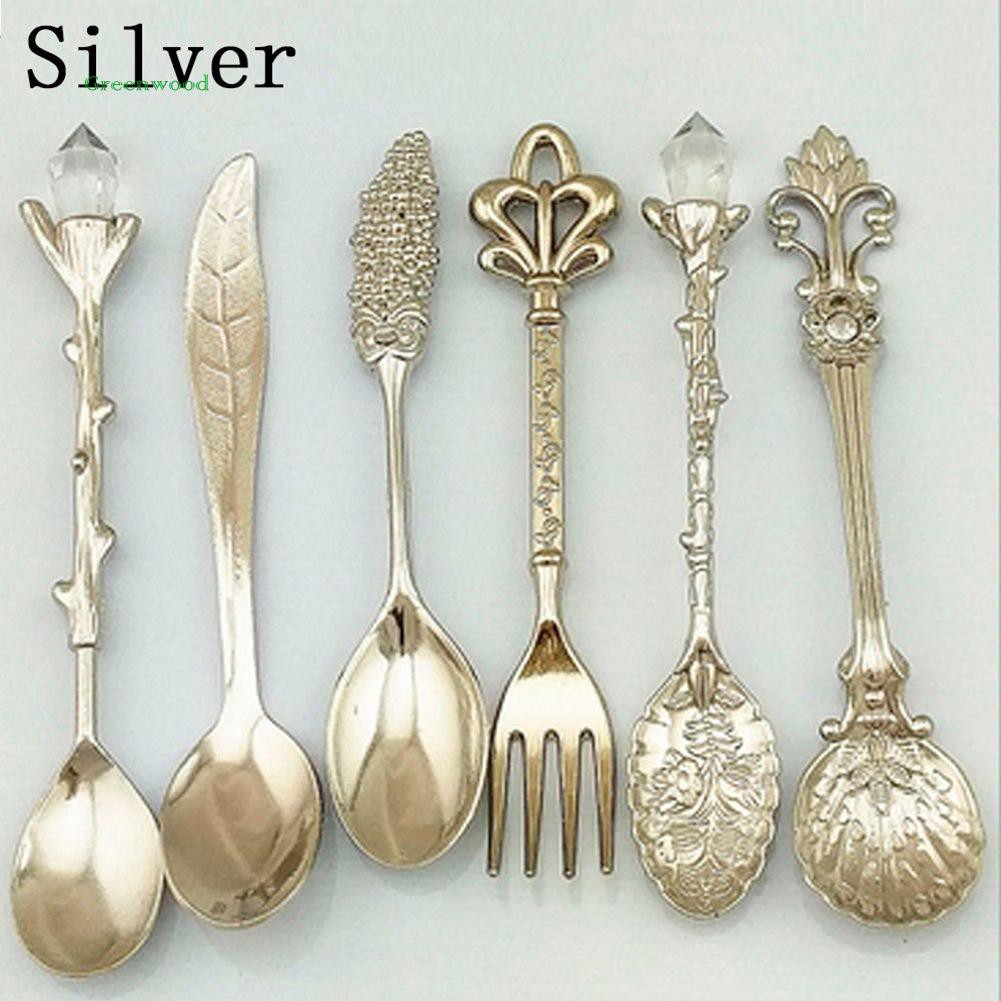 Set 5 muỗng + 1 nĩa nhỏ phong cách vintage