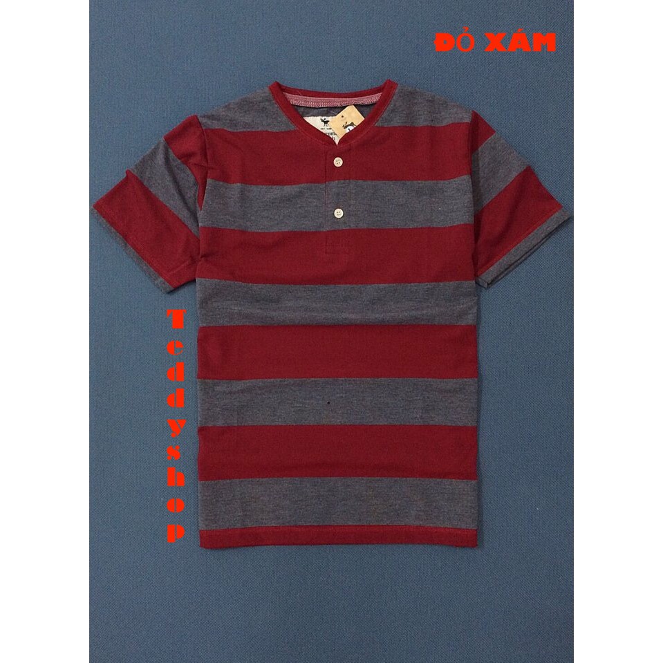 [5 màu] Áo thun nam cổ trụ ABER phối sọc thời trang -  MỐT - phong cách | BigBuy360 - bigbuy360.vn