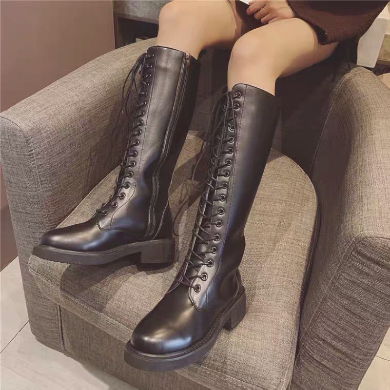 (Sẵn) Boots đùi nữ cao cổ da PU có khoá kéo chất da dày dặn mềm hàng Quảng Châu chất lượng caoo | BigBuy360 - bigbuy360.vn