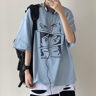 Áo Thun Tay Ngắn Cổ Tròn Dáng Rộng In Họa Tiết Anime Nhật Bản Thời Trang Mùa Hè Mới Trẻ Trung Cho Nam