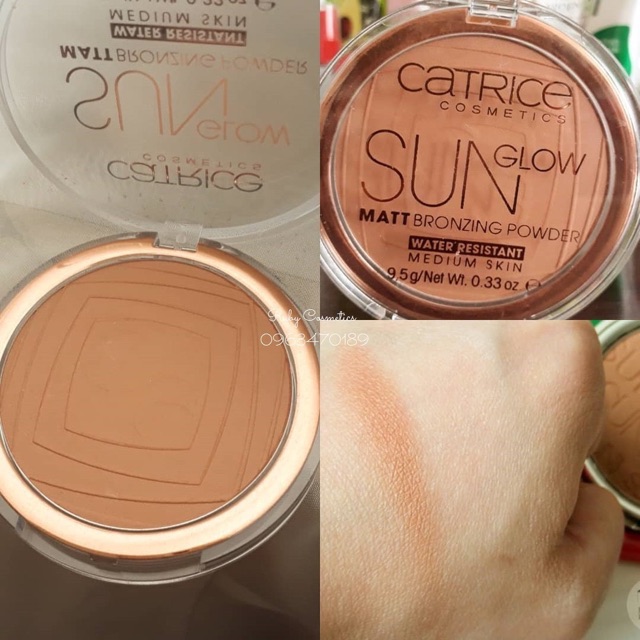 Phấn tạo khối catrice sun glow matt bronzing powder