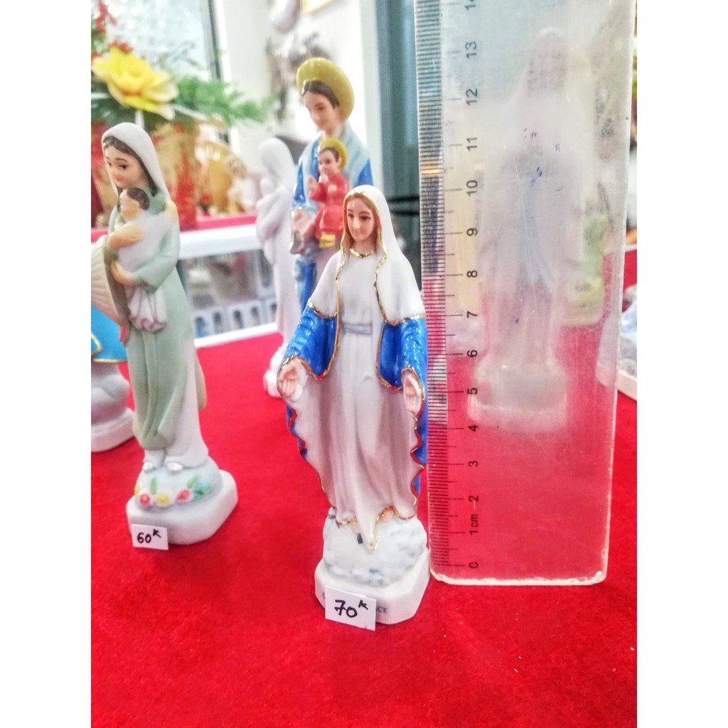 Tượng sứ Đức Mẹ ban ơn 7cm 10cm 12cm 15cm không phai màu - Tượng để oto, để bàn - Quà tặng Công Giáo