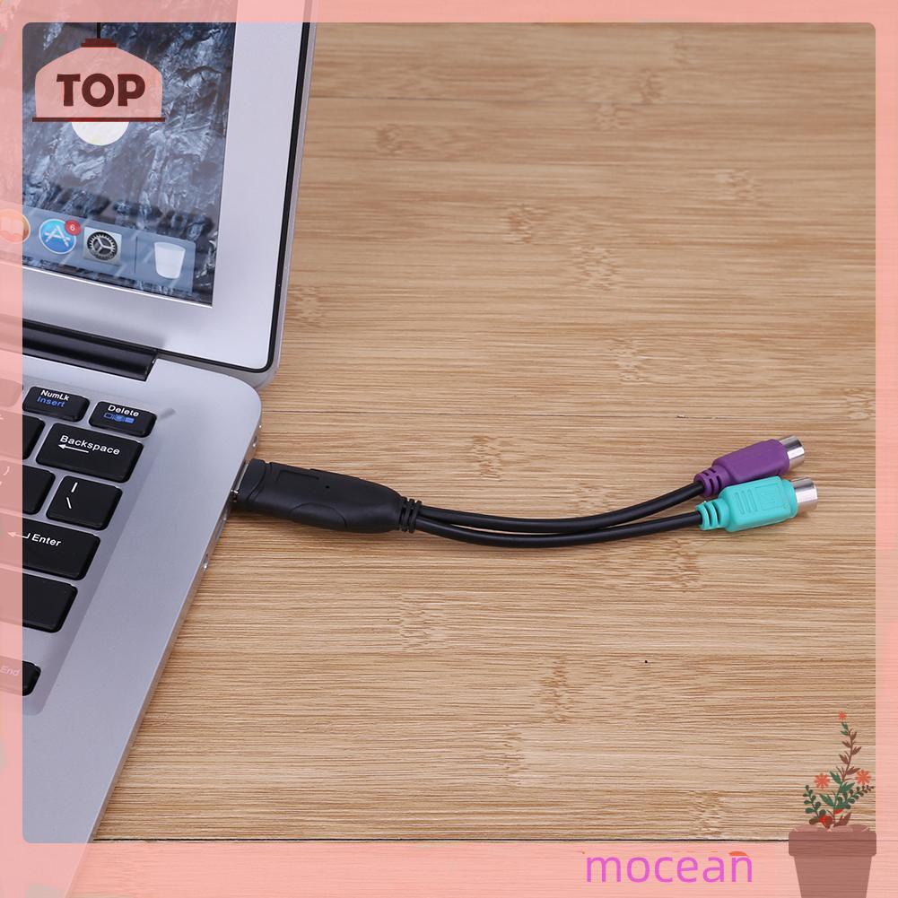 Mocean USB to PS2 Cable Male to Female PS/2 Adapter Converter Extension Cable