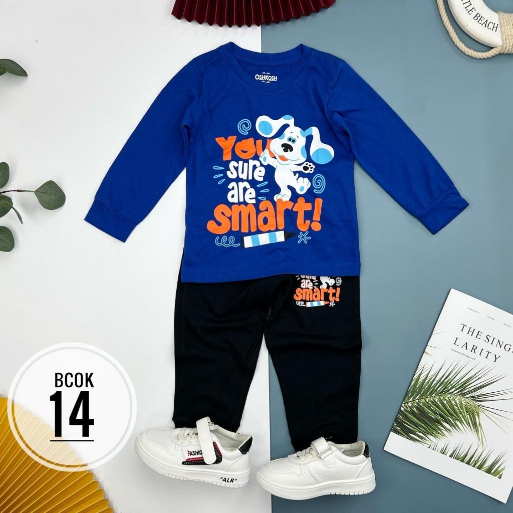 Bộ thu đông bé trai, đồ bộ cho bé trai, chất cotton mềm mát, nhiều màu, size 2-7 - SUNKIDS