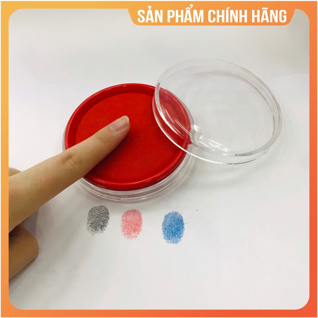 Hộp mực lăn tay chỉ điểm mực không dính tay, 3 màu xanh dương đỏ đen hàng chính hãng giá rẻ
