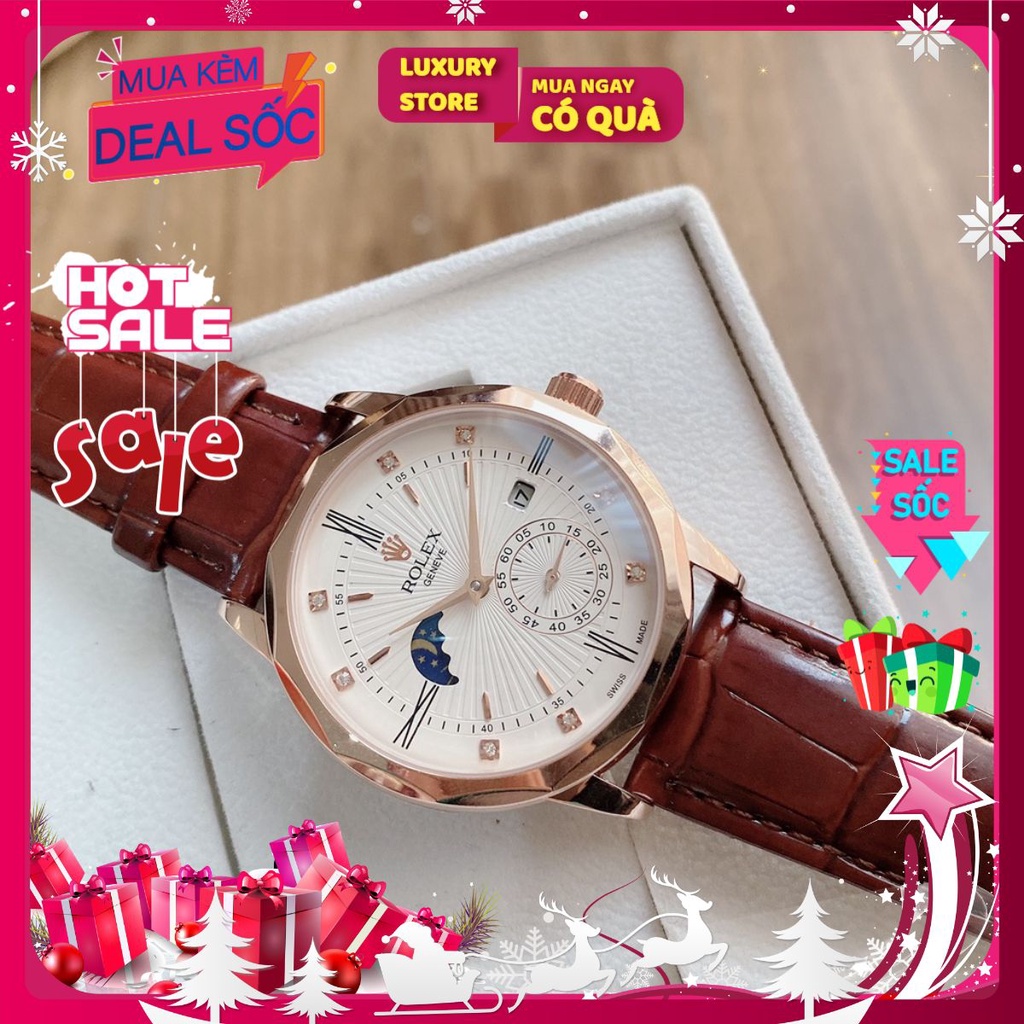 Đồng hồ nam Rolex máy cơ, viền lục lăng, kính cường lực size 40mm - full box hàng siêu đẹp