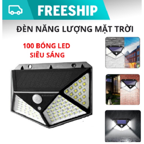 Đèn led cảm ứng năng lượng mặt trời 100 bóng