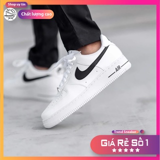 Giày Thể Thao Air Force 1 trắng vệt đen đế nam nữ, Giày Sneaker AF1 vệt đen cao cấp full box bill