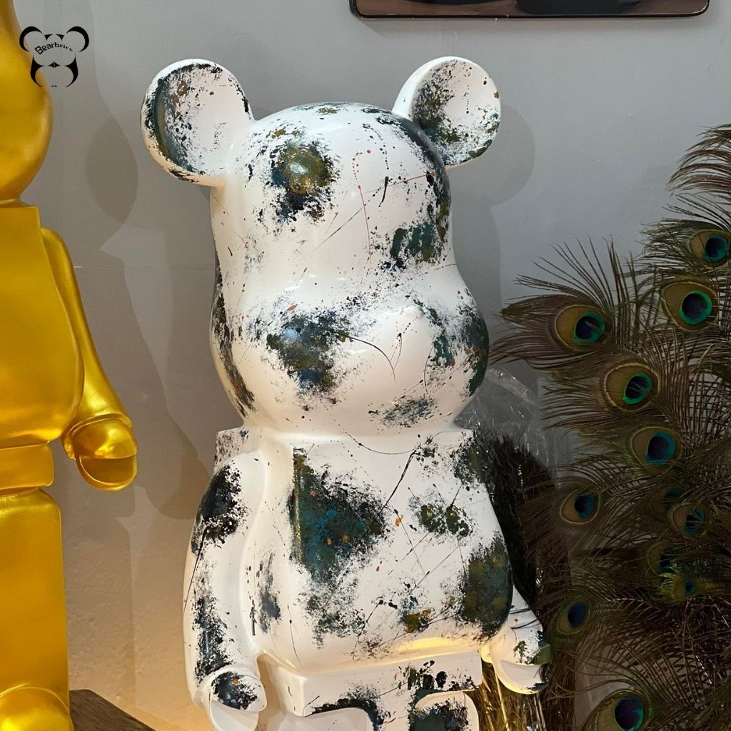 Bearbrick, gấu bearbrick 50cm cỡ vừa, mẫu lá mùa thu màu sắc, chất liệu nhựa và thạch cao - Chin Official Store
