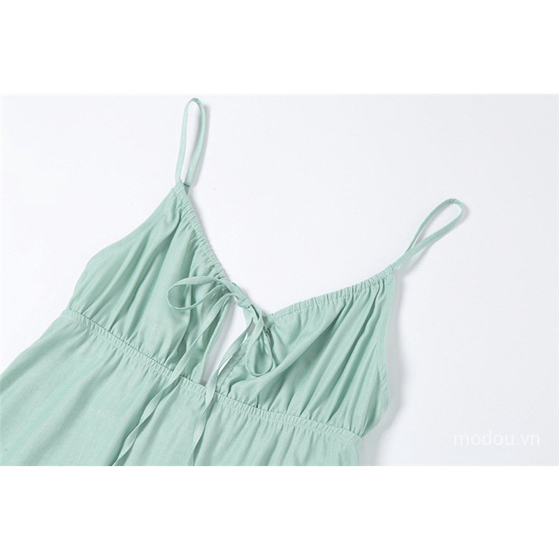 Đầm Hai Dây Cổ Chữ V Hở Lưng Quyến Rũ Chất Lượng Cao | BigBuy360 - bigbuy360.vn