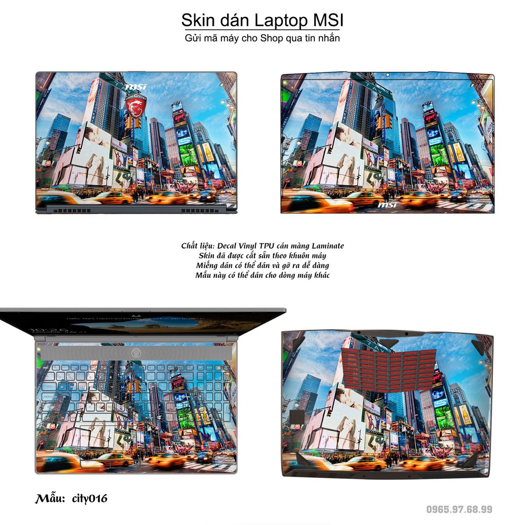 Skin dán Laptop MSI in hình thành phố _nhiều mẫu 3 (inbox mã máy cho Shop)