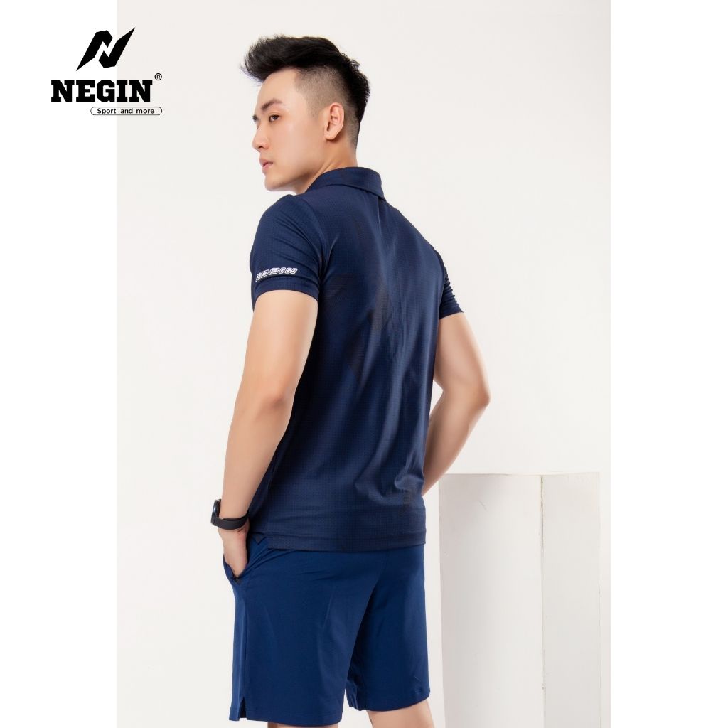 Áo Thể Thao Nam NEGIN Có Cổ Dáng Regular Fit Tay Ngắn Với Màu Sắc Năng Động, Chất Liệu Mềm Mịn Kháng Khuẩn AN333M