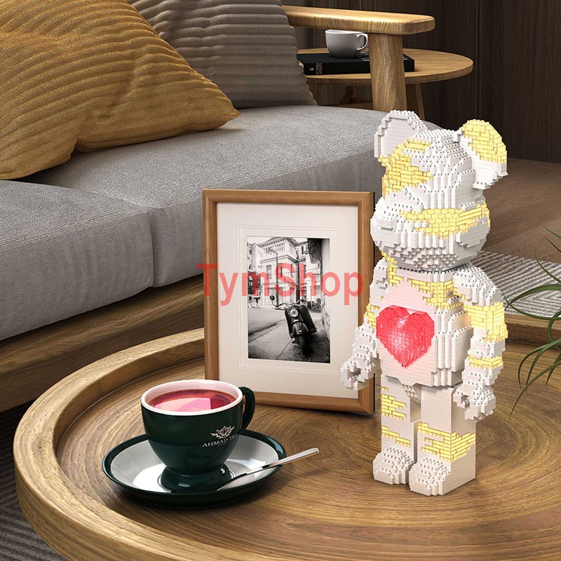 Xếp hình Gấu Bearbrick LV xếp hình lắp ráp mô hình bear brick cỡ lớn