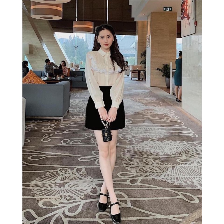 ✨BÁN SỈ✨Áo sơ mi ren 2 lớp bèo ngực vuông