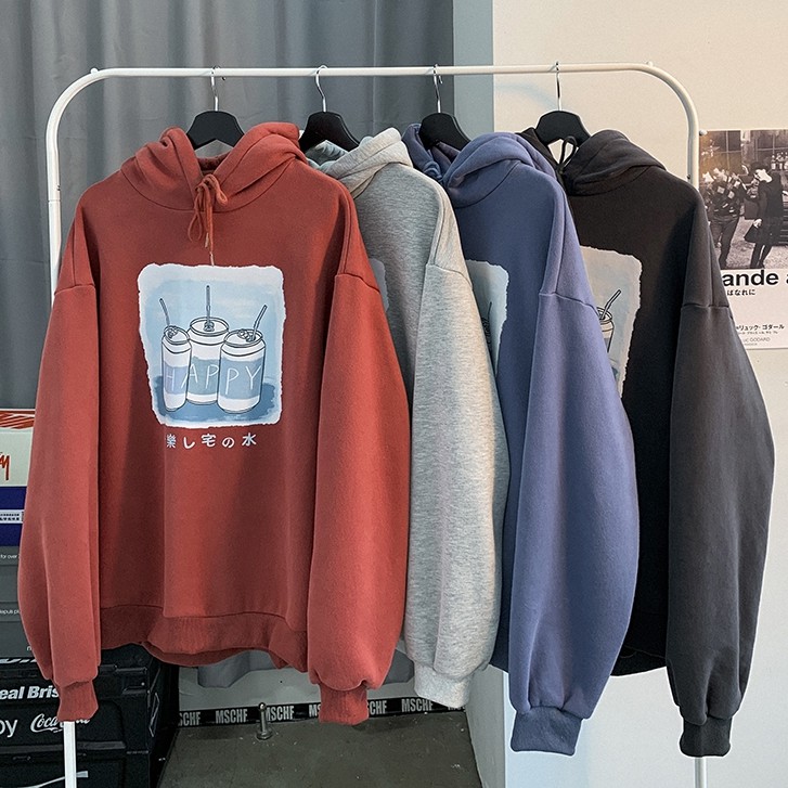 Áo khoác Hoodie dày dặn phong cách Hong Kong thời trang mùa đông cho nam size S-3XL