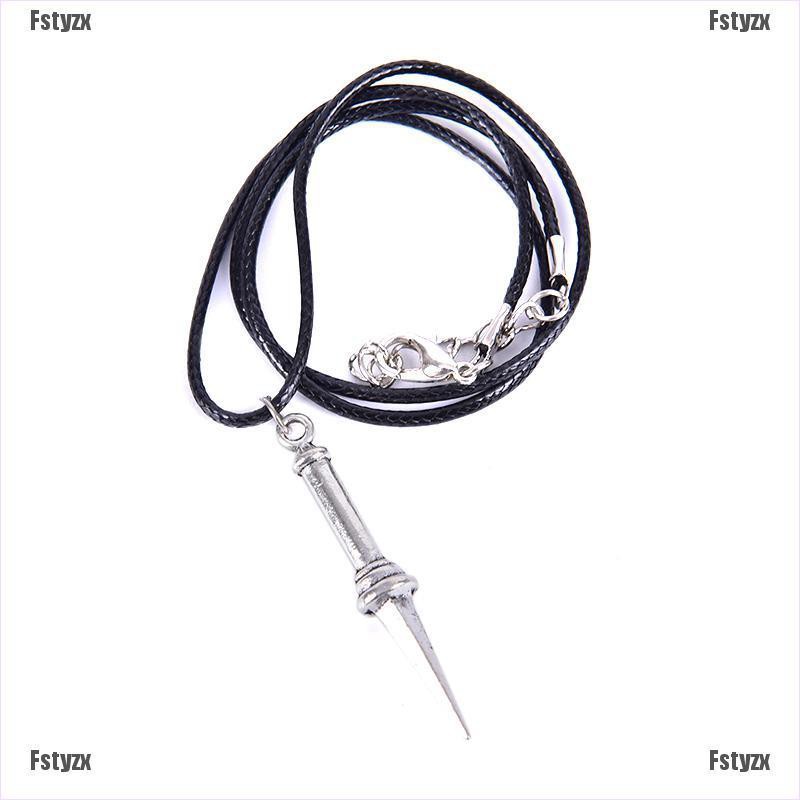 Fstyzx Angel Sword Dagger Vintage Rope Leather Necklace Women Men Pendant Choker Gift
