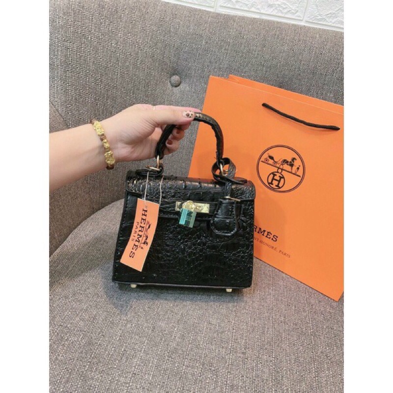 Túi H..M Da Cá Xấu,Túi Đeo Chéo Nữ Cầm Tay Sang Chảnh