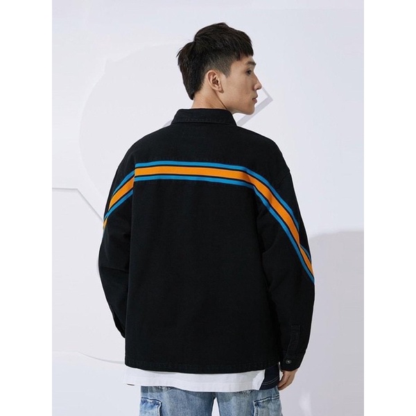 áo jean demi phối sọc