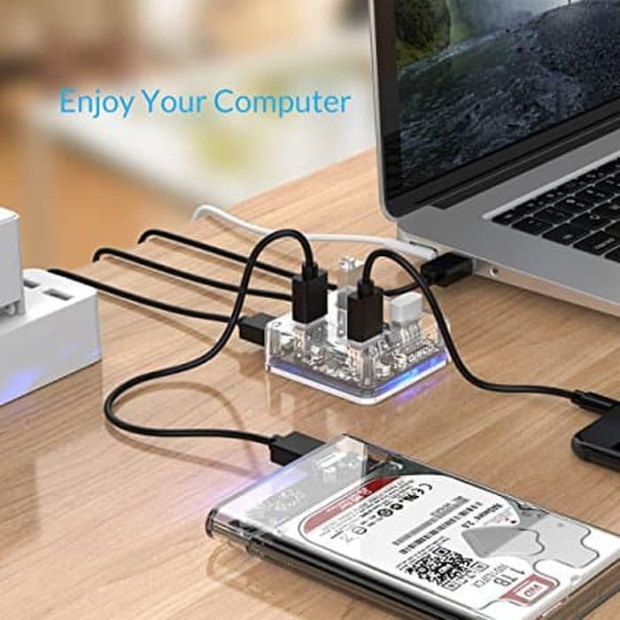 Bộ Chia 4 Cổng Usb 3.0 Can Kết Nối Ổ Cứng Với Đèn Led