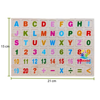 Bộ Chữ, Số Và Phép Tính Gỗ Gắn Nam Châm Cho Bé Học Tiếng Anh Và Toán