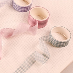 Washi tape hộp 6 cuộn kẻ basic băng keo trang trí dễ thương