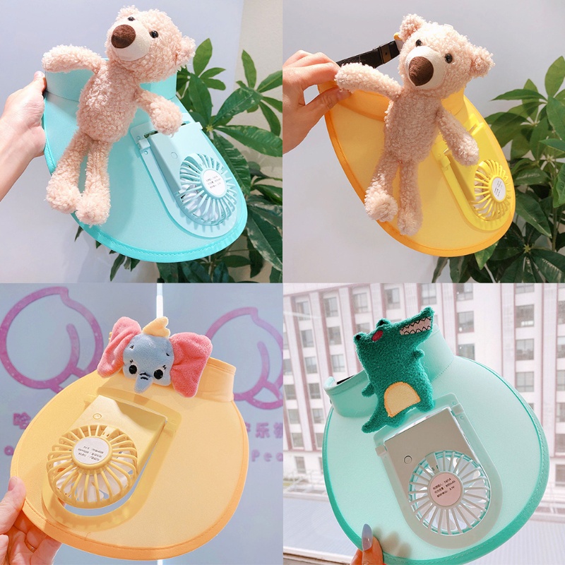 Mũ Chống Nắng Kèm Quạt Có Thể Sạc Lại Bảo Vệ Chống Tia UV Mùa Hè Cho Trẻ Em