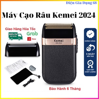 Máy cạo râu Kemei 2024 cao cấp, máy cạo râu mini 2 lưỡi cao cấp tiện lợi