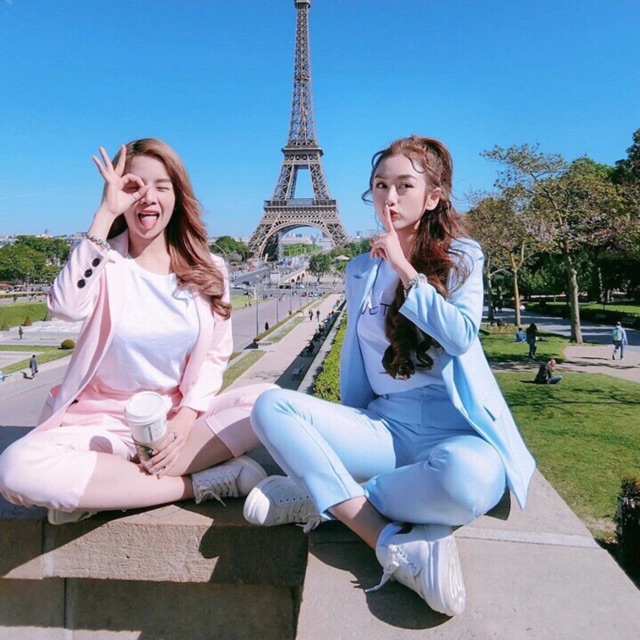 Bigsize Set vest hồng xanh S21