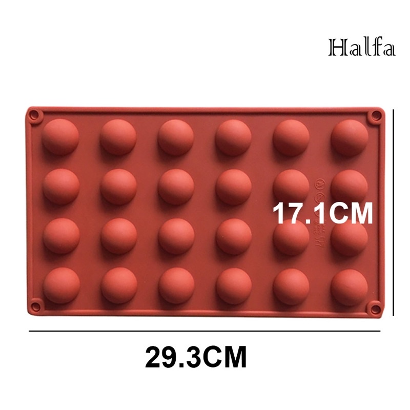 Khuôn silicon làm socola hình tròn một nửa 24 ô