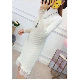 Đầm Len Phối Ren Hàn Quốc MSNN1472