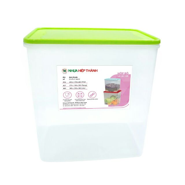 Hộp nhựa đựng thực phẩm, gạo, đậu đen, đậu phộng KT 270x190x260mm