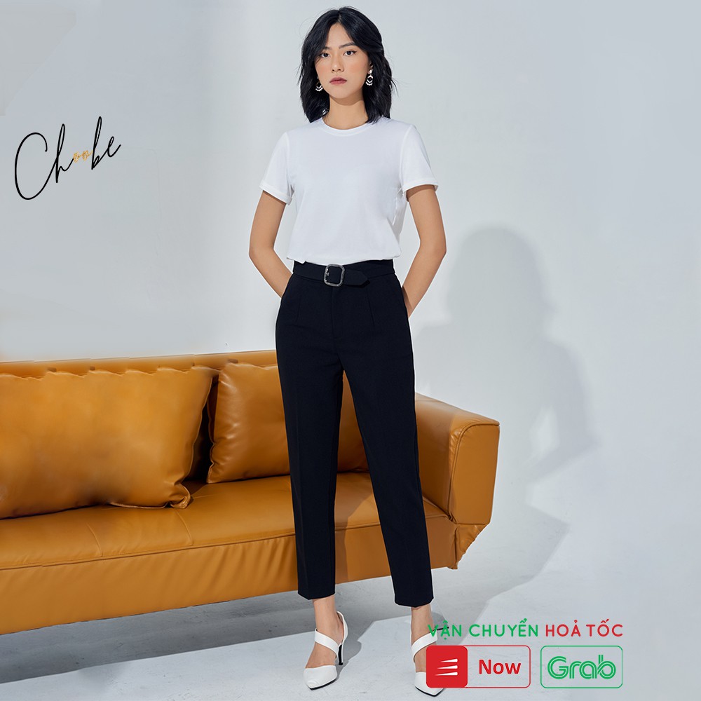 Quần baggy nữ Choobe cạp cao chất vải cao cấp đồ công sở đai ô vuông form dáng đẹp - Q03 | BigBuy360 - bigbuy360.vn