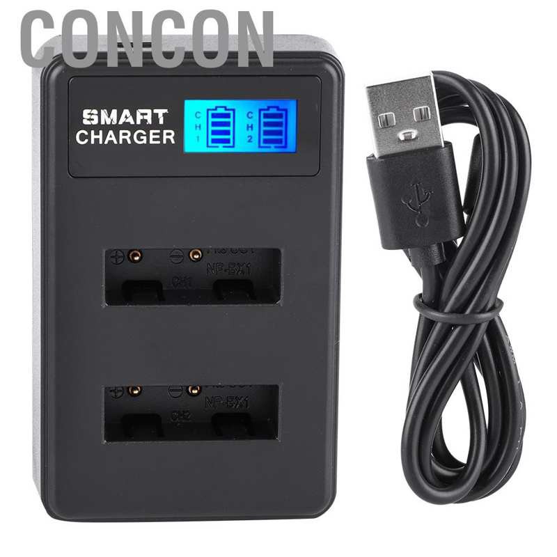 CONCON Replacement NP-BX1 USB Dual Charger for Sony DSC-RX1 WX300 HX50V DSC-RX100 B140