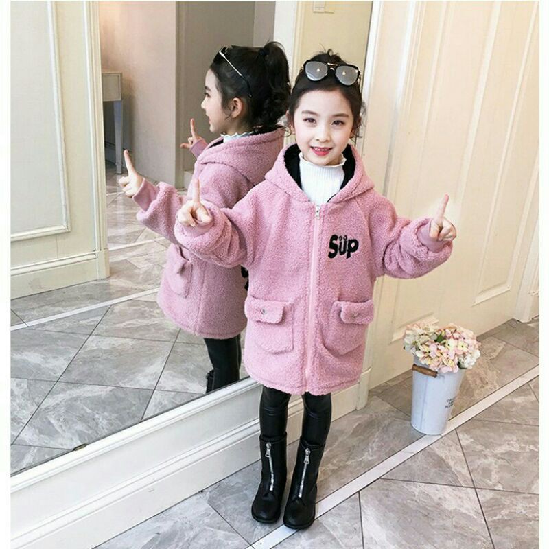 Áo khoác bông 2 mặt cho bé gái