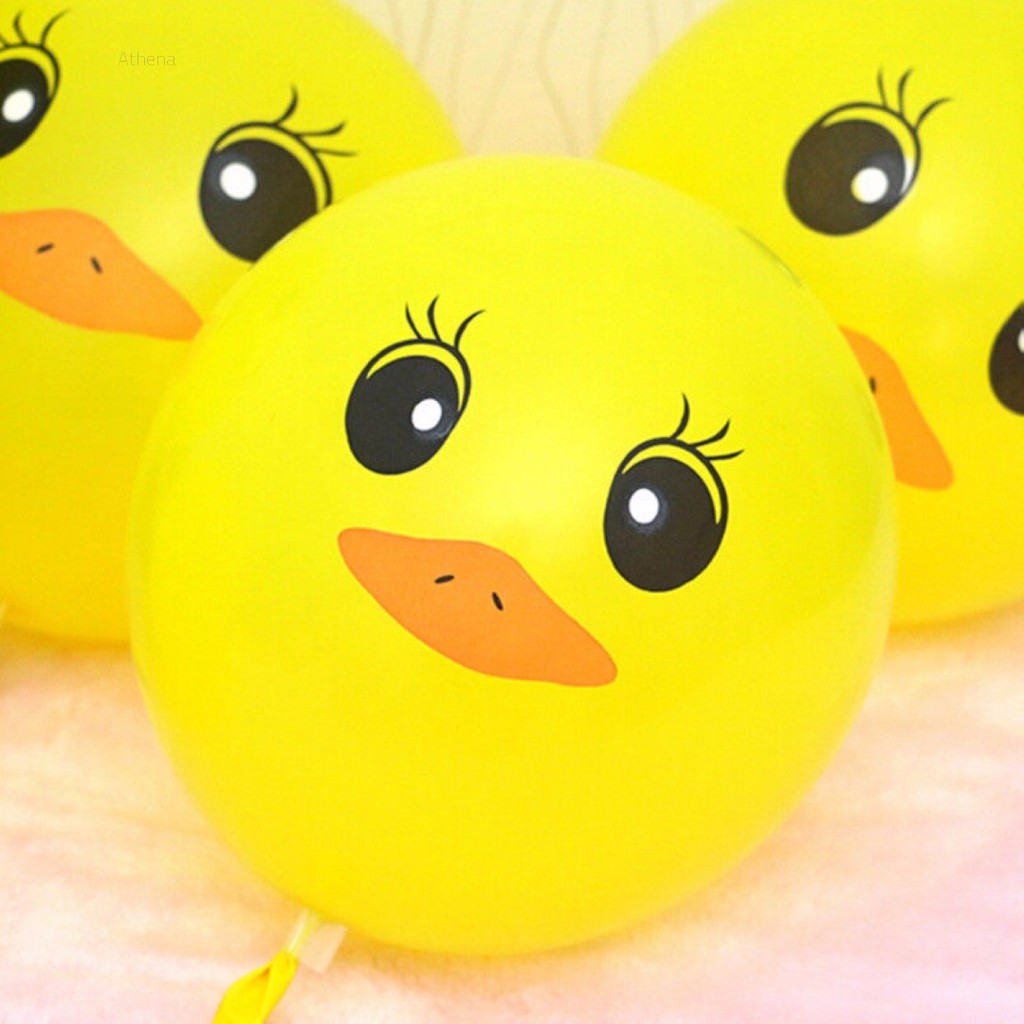 10 bong bóng hình con vịt màu vàng 12" trang trí bữa tiệc sinh nhật trẻ em