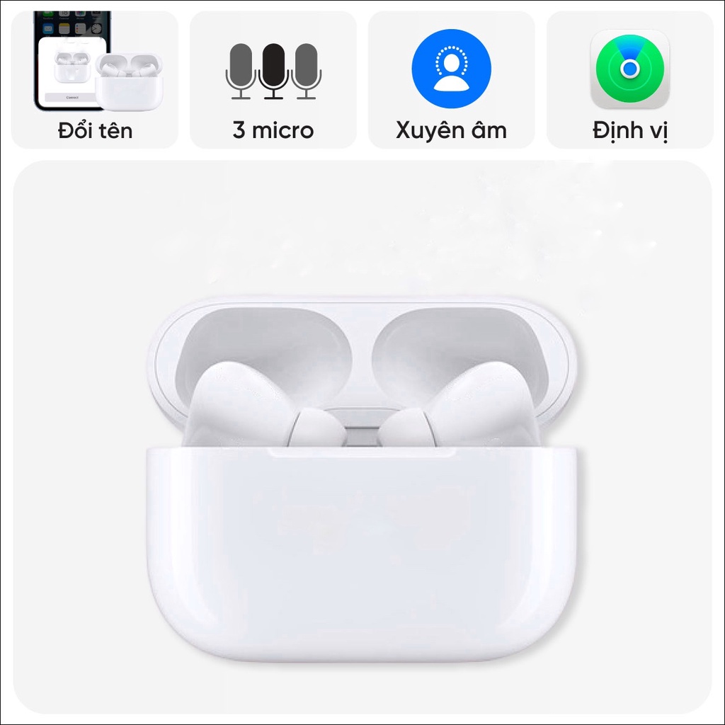 Tai Nghe Bluetooth PRO, Không Dây Bản Cao Cấp, Định Vị, Đổi Tên,Cảm Ứng Dùng Cho Tất Cả Các Máy Điện Thoại (TN2)