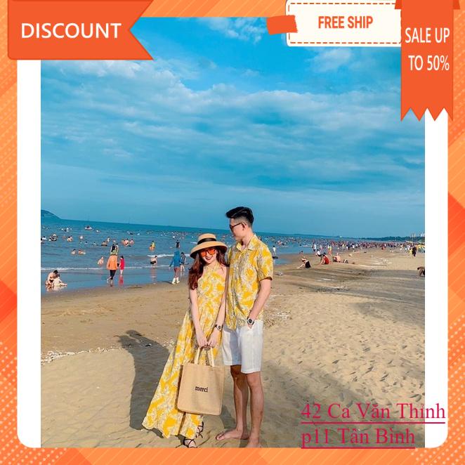 Best seller 😝 Áo váy couple yếm vàng đi biển siêu xinh 🥳