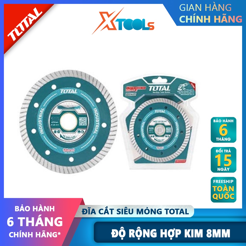 Đĩa cắt siêu mỏng TOTAL | Đĩa cắt Size: 105-125X20-22.2mm Độ dày lưỡi: 0.8-1.0mm [CHÍNH HÃNG ][XTOOLS]