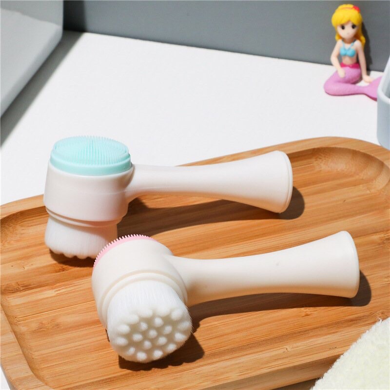 Cọ rửa mặt 2đầu massage mềm mại