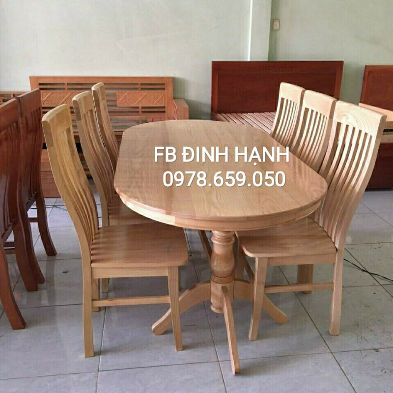 Bộ bàn ăn gỗ sồi 6 ghế