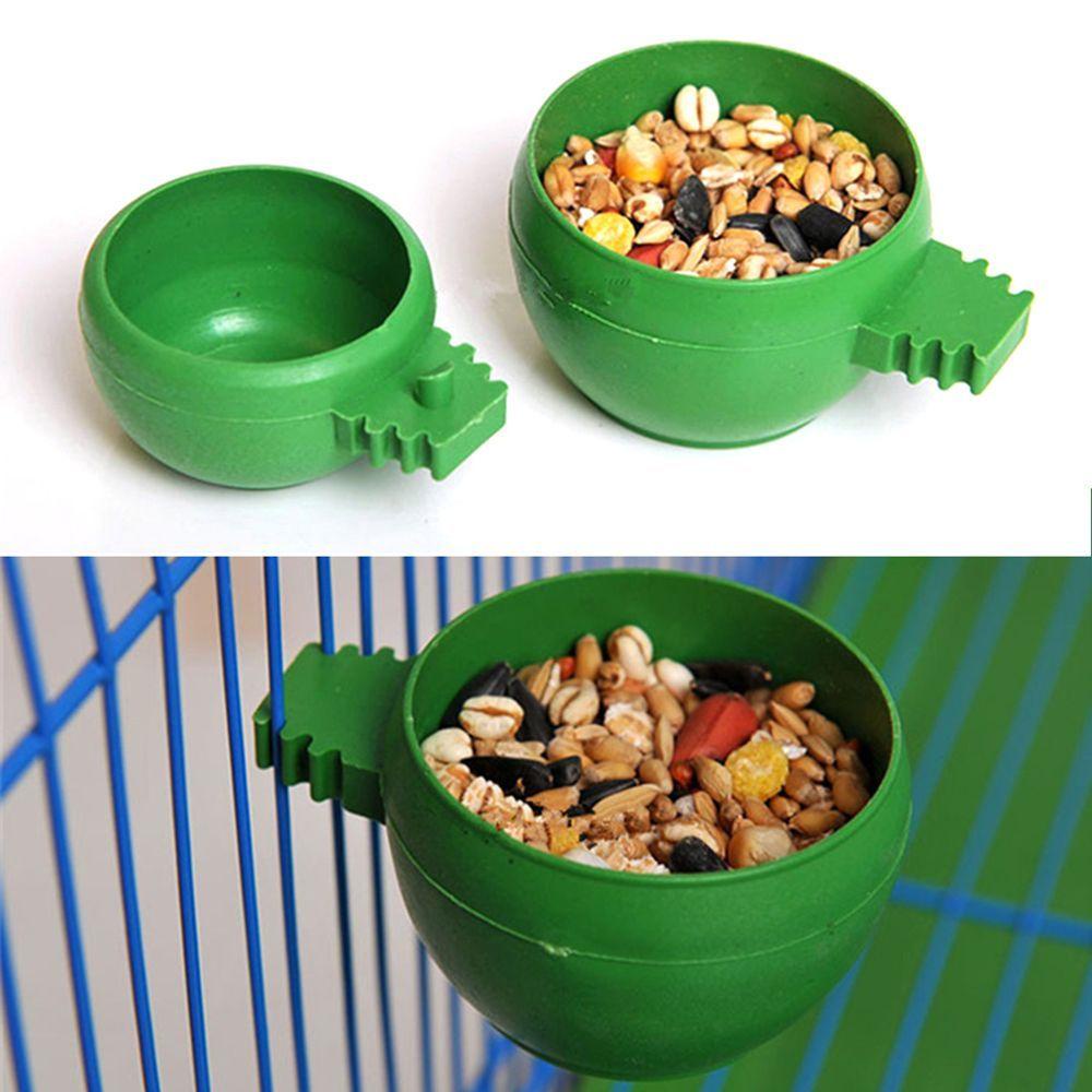 Cốc Đựng Nước Hình Tròn Màu Xanh Lá Cho Chim Vẹt